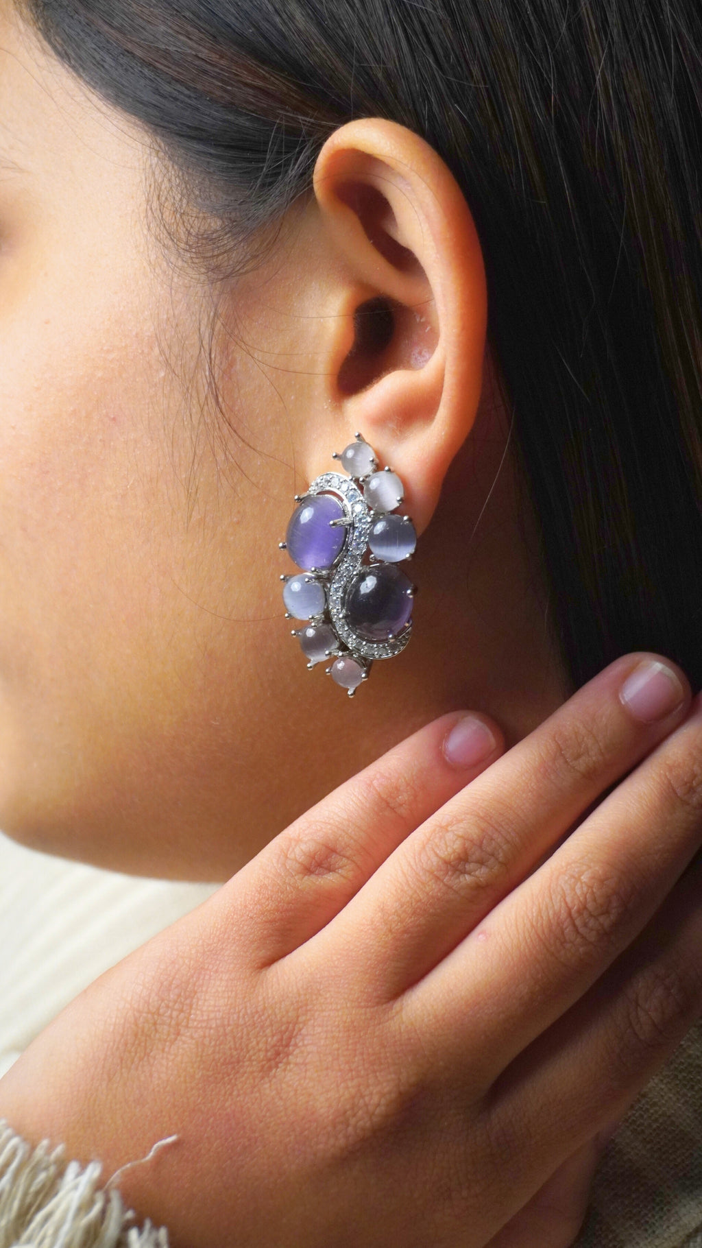 LILAC STONE SWIRL STUDS