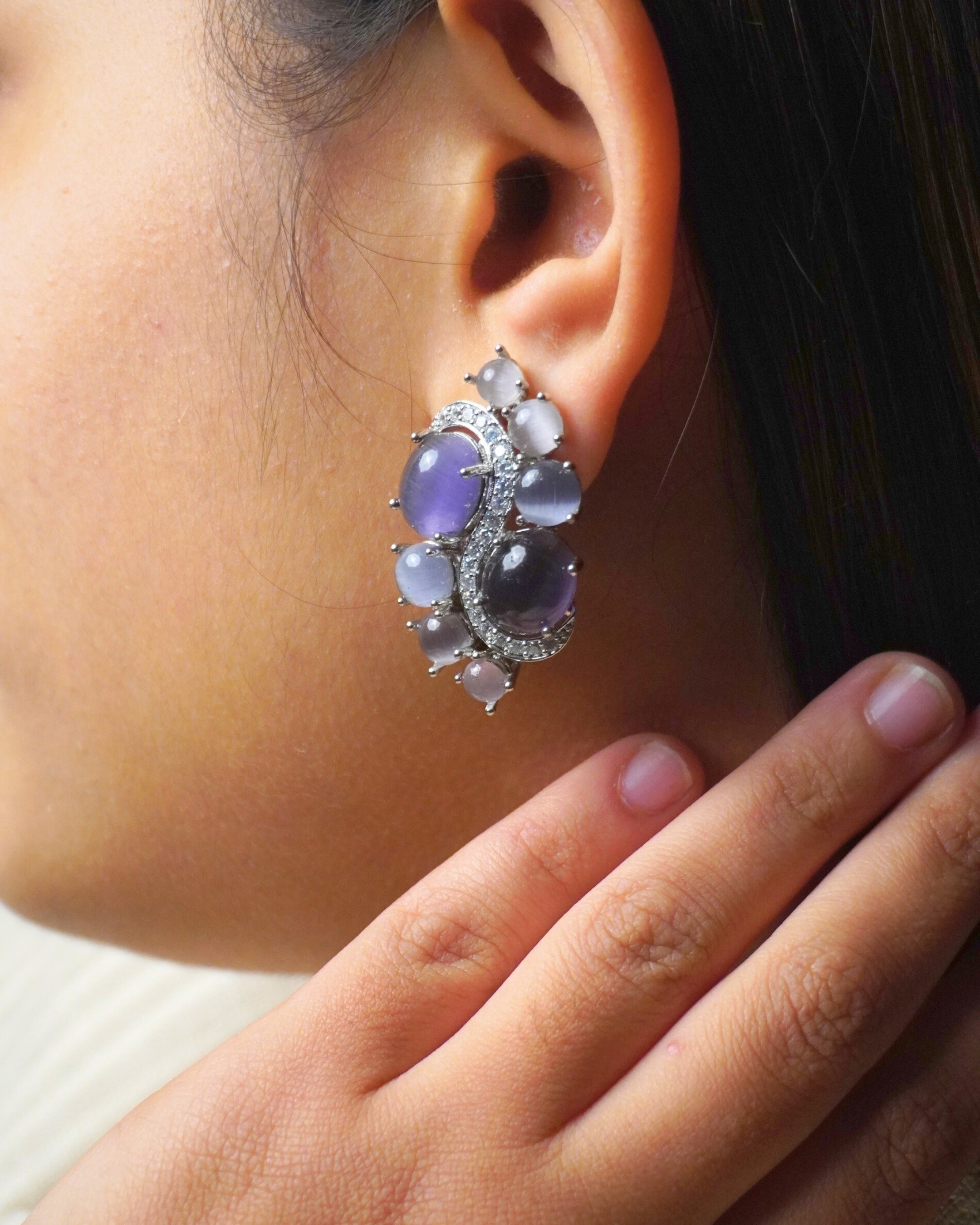 LILAC STONE SWIRL STUDS