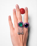 BLUE & PINK BIG STONE RING