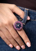 PINK & BLUE FLOWER RING