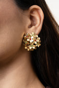 FLOWER MOTIFS GOLD-TONED STUDS