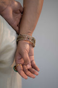 ANTIQUE GOLD KUNDAN STONE BANGLES WITH PINK & GREEN STONES (SET)